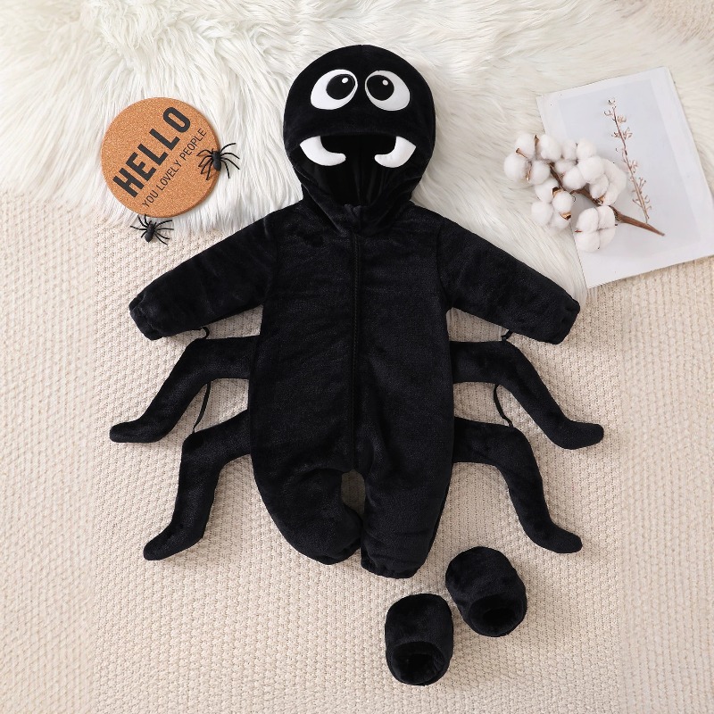 Черный комбинезон-паук для нов – обзор и цена Cotton Baby Onesies Zipper